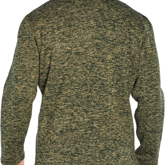 NWT Men's Medium Eddie Bauer Fleece Green Quarter Zip Classic Sweater (ABBA) - Picture 3 of 16